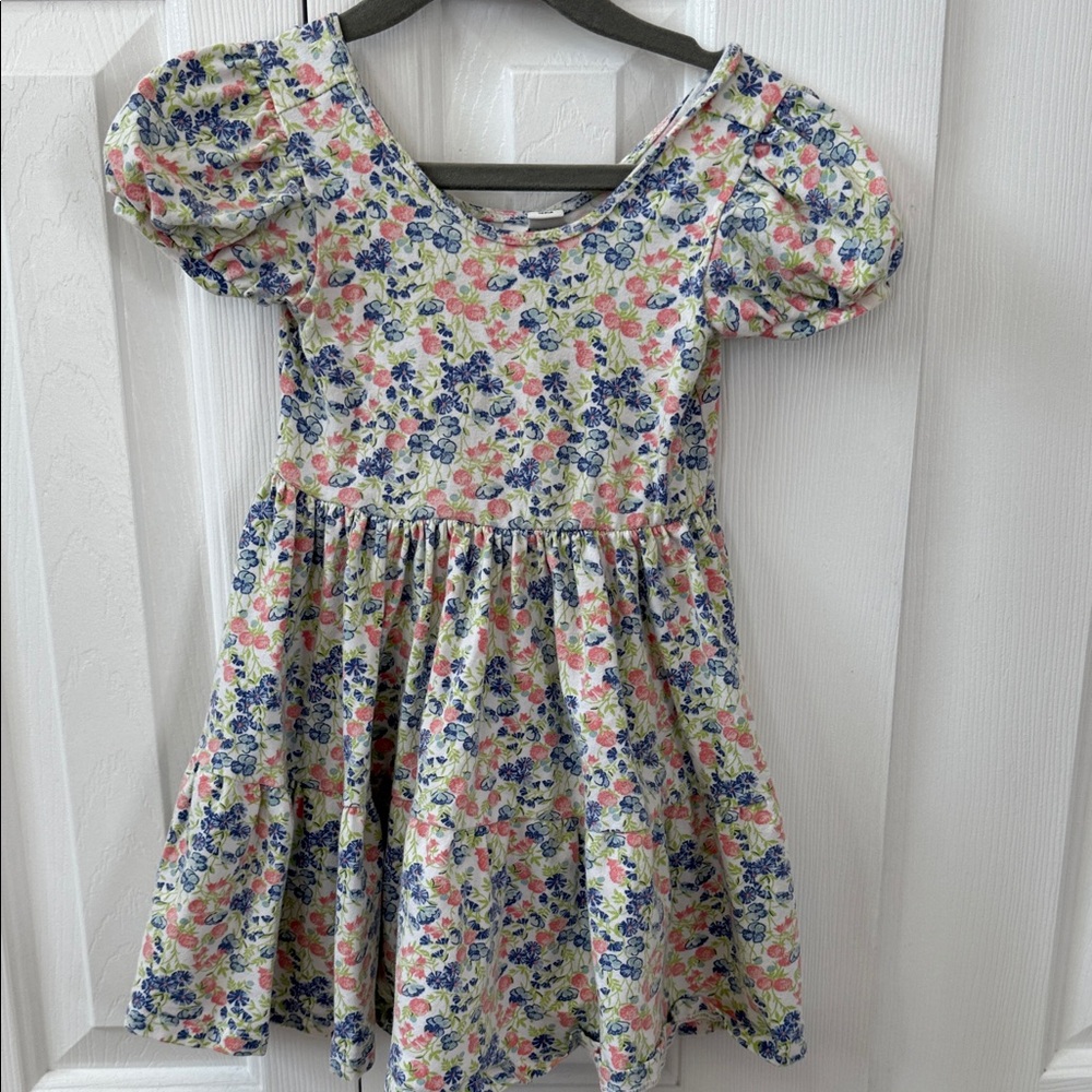 Janie and Jack Every day Floral Kids Dress in Blue and Pink